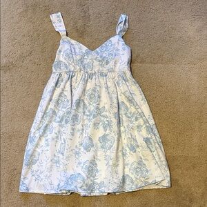 Floral Blue and White Dress